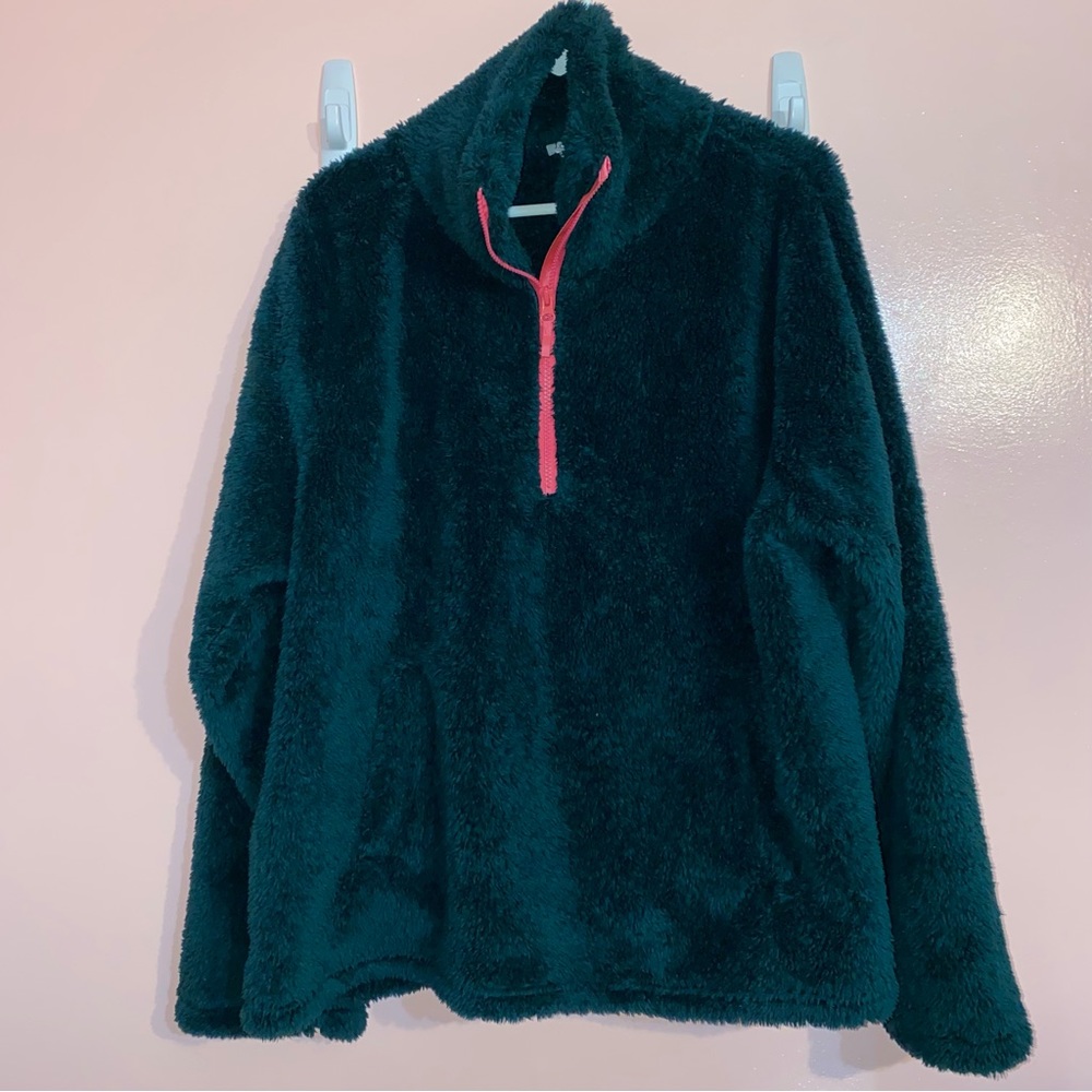 J.Crew Emerald Green XXL Sherpa pull over